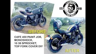 Motorstar Cafe400, monoshock, bobber build by jrg custom. #bobber #cafe400 #classicmotorcycle