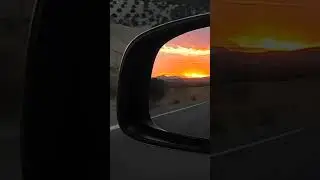 Sunset from the car mirror...relaxation and joy of travel