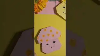 Origami paper mushroom 🍄 #origami #diy #craft #paper #shorts