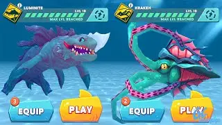 LUMINITE vs KRAKEN in Hungry Shark Evolution