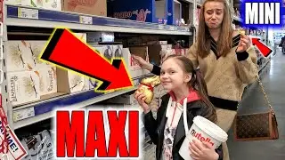 24 ЧАСА mini VS MAXI  ПРОДУКТЫ ЧЕЛЛЕДЖ! Лика против Миланы!