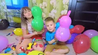 Дети и забавные истории про шарики с сюрпризами