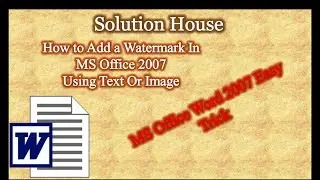 How to Add Watermark And Remove,  change Page Collor,  how to insert picture watermark in word 2007