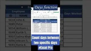 Count days between two dates | Days function in excel | Days formula in excel