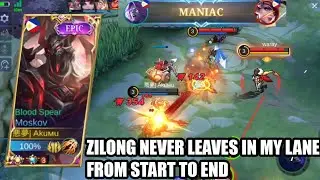 TOP SUPREME MOSKOV! HOW TO PLAY GOLD LANE 1V2! ENEMY KEEPS BABY SITTING THEIR MARKSMAN! MLBB