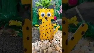 DIY leopard Wooden Craft for Kids | Easy Animal Craft at Home 🐯 