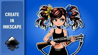 Drawing ukrainian girl-defender. Made in Inkscape (Speed Art)