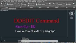 DDEDIT Command In AutoCAD In Hindi