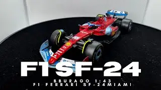 F1 Ferrari SF-24 Miami Reveal | Carlos Sainz #55 Bburago 1:43