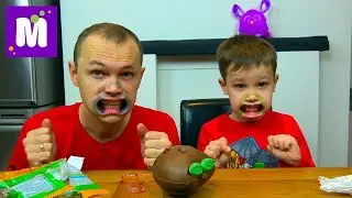 Смешной Челлендж Кушаем желейных червей из червивого шоколадного яблока