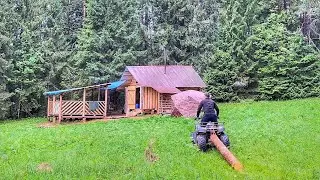 ONE SPENT THE NIGHT IN A HUT - HAULING LOGS FOR THE BATHHOUSE | WE SAW OUT THE DUGOUT AFTER THE W...