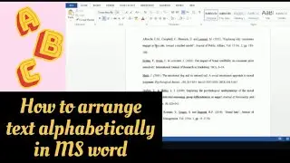 How to arrange text alphabetically in word