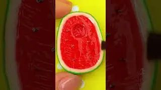 DIY Mini Watermelon Guitar For Barbie 😲️🎸🍉 | MINIATURE IDEAS FOR DOLLHOUSE | #Shorts