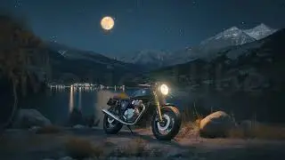 4K Animated Background, Night Rider, Bike GT 650, Lone Wolf, Lakeside Legend, Serenity on Two Wheels