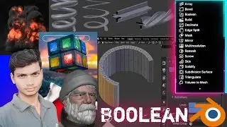 How to CUT AN OBJECT with another OBJECT in Blender -Boolean modifier| Blender course Blender tools