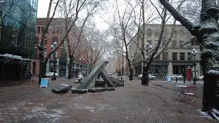 Seattle Light Snow, Walking Pioneer Square to Chinatown, Winter 2022