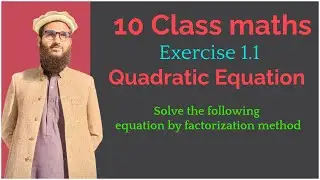 solve the following equation by factorization method || 10th class mathematics ||Exercise 1.1