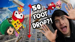 THROWING FUNKO POPS OFF MY ROOF?! || Pop protector test