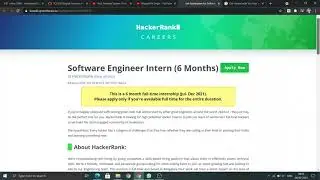 HackerRank Software Engineer Intern (6 Months) Link in description #shorts