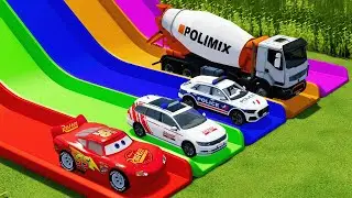 MCQUEEN, VOLKSWAGEN, AUDI, POLIMIX CARS AND TRUCK CRAZY TRANSPORTING! FS22