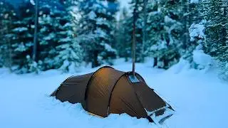 Hot Tent Camping In Heavy Snowfall