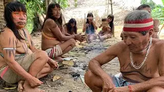 Traditional Tattooing in Amazon, Tribe Matses, face tattoo