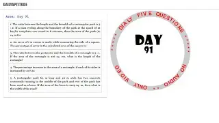 Problems on Area | Day91 | Daily FIVE Questions | Daily Aptitude | Daily Practice