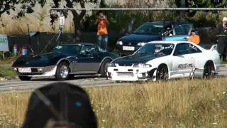 Street race Nissan Skyline R33 GT-R V-spec. vs. Chevrolet Corvette