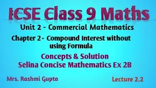 ICSE 9 Maths Ch 2: Compound Interest Explained (Without Formula) | Selina Ex 2B