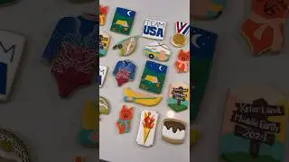 Olympic and Summer Camp inspired cookie set PART 3❤️🥇🏕️🛶 #cake #shorts