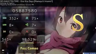 Osu! Kira Kira Days [Mamayu's Insane] Full Combo