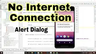 No Internet Connection Alert Dialog In Android Studio | learn android studio