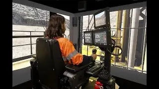CYBERMINE Cat MD6250 Drill Rig Simulator with MineStar Terrain for Drilling