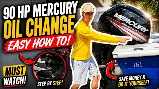 OIL CHANGE ON A 90 HP MERCURY OUTBOARD 4 STROKE EASY HOW TO ( MUST WATCH )