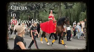 The circus procession in Kislovodsk. Russia - 4K/60