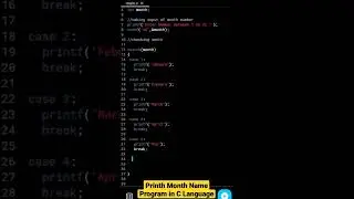 Print Month Name program in C Language