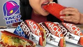 ** ASMR TACO BELL DORITOS LOCOS TACOS ** Eating Sounds | Fiery, Nacho & Cool Ranch Tacos | ASMR Phan