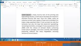 HIGHLIGHTING THE TEXT MS WORD