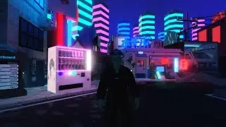 Cyberpunk hotel showcase in Roblox