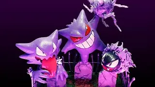 How to make a diorama with the pokémon Gastly, Haunter and Gengar | Diorama Pokémon Clay Art