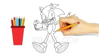 How to draw Sonic exe | How to draw Sonic exe step by step (triple h)