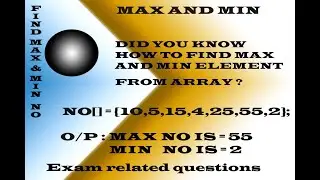 Find Maximum and Minimum values in an Array in java