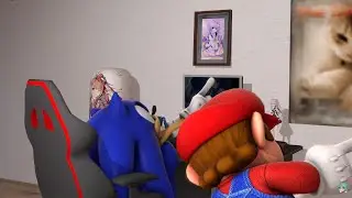 Sonic and Mario plays Osu! Dance [SFM/Super Mario Bros/Nintendo/Sonic the Hedgehog]