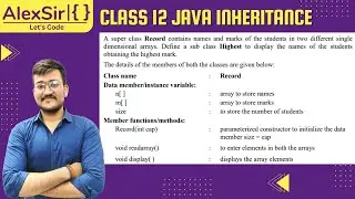 Class 12 ISC JAVA || Inheritance Program in Java