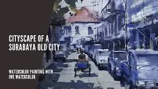 Watercolor Painting | Cityscape of a Surabaya Old City