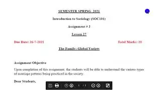 SOC101 ASSIGNMENT#2 SOLUTION Spring2021 ||ASSIGNMENT NO 2 SOLUTION SOC101 spring 2021