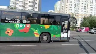 Автобус ЛиАЗ 5250 на маршруте 1095 проезжает мимо остановки Цариков Переулок 