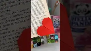 DIY paper origami heart bookmark 💌