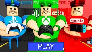 PLAYSTATION VS XBOX VS NINTENDO BARRY'S PRISON RUN OBBY ROBLOX