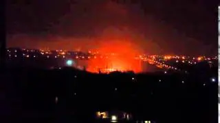 Донецк, горит завод ЛКУ на Боссе